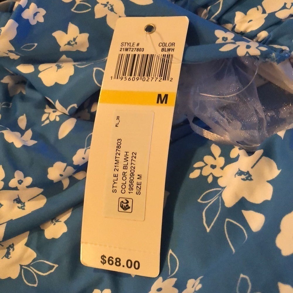 Anne Cole Women's Front Bandeau Tankini Swimsuit Top Blue Size Medium - Picture 3 of 4